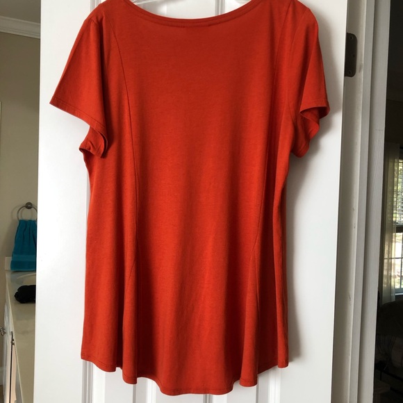 NWT J. Jill Size XL Rust Orange Elliptical Tee - Picture 6 of 7